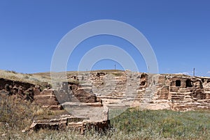 Ruins of Ancient City of  Dara  with Blue Sky in Mardin,Turkey