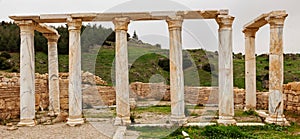 Ruins of ancient city, Hierapolis near Pamukkale, Turkey