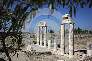 Ruins of ancient city of Hierapolis Turkey photo