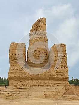 Ruins ancient city of Jiaohe in China photo