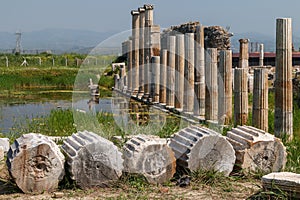 Ruins of the ancient city Magnesia Magnesia on the Maeander photo