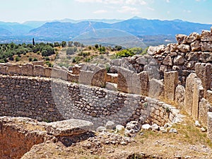 Ruins at the ancient city of Mycenae in Greece