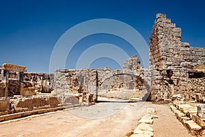 Ruins of ancient city of Perge near Antalya Turkey photo