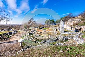 Ruins of the ancient city of Philippi, Eastern Macedonia and Thrace, Greece.