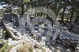 Ruins of the ancient city of Priene, Turkey photo