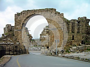 Ruins of the ancient city, Side, Turkey