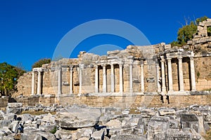 Ruins of ancient city in Side,Turkey