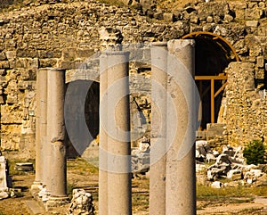 Ruins of the ancient city of Side in Turkey