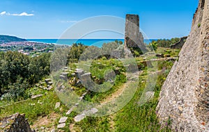 Ruins of the ancient city of Velia with the sea in the background, near Ascea, Cilento, Campania, southern Italy. photo