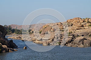 Ruins of ancient city Vijayanagara, India