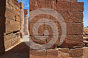 The ruins of an ancient Egyptian Temple in Sahara desert of Sudan, Nubia