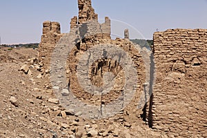 Ruins of ancient Egyptian temple on Sai island in Nubia, Sudan