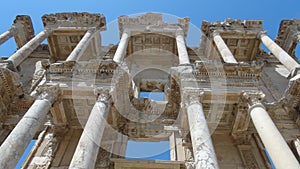 Ruins of ancient ephesus library in turkey photo