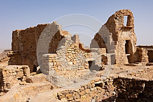 Ruins of ancient fortified Ksar Beni Barka in Tataouine, Tunisia