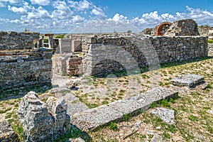 Ruins of the ancient fortress Histria, Dobrogea, Romania