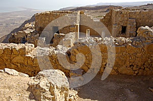 Ruins of ancient fortress Masada, Israel. photo