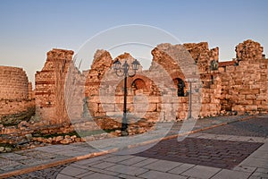 Ruins of the ancient fortress in Nesebar