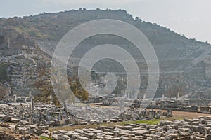 Ruins of the Ancient Greek city of Ephesus near SelÃ§uk, Turkey