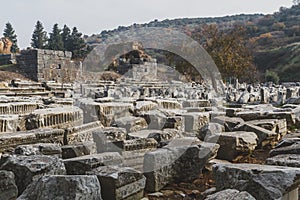 Ruins of the Ancient Greek city of Ephesus near SelÃ§uk, Turkey