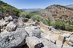 Ruins of the ancient Greek city of Lato,2500 years old near Kritsa, Crete