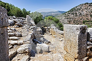 Ruins of the ancient Greek city of Lato,2500 years old near Kritsa, Crete