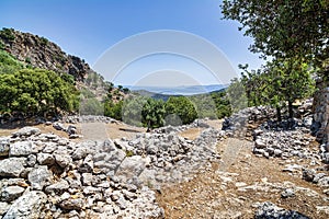 Ruins of the ancient Greek city of Lato,2500 years old near Kritsa, Crete