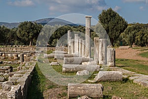 Ruins of the ancient Greek city of Messinia & x28;Messini, Messenia& x29;