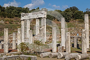 Ruins of the ancient Greek city of Messinia & x28;Messini, Messenia& x29;