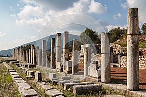 Ruins of the ancient Greek city of Messinia & x28;Messini, Messenia& x29;