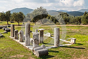 Ruins of the ancient Greek city of Messinia & x28;Messini, Messenia& x29;