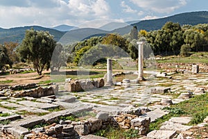 Ruins of the ancient Greek city of Messinia & x28;Messini, Messenia& x29;