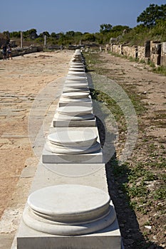 the ruins of the ancient Greek city of Side, Turkey