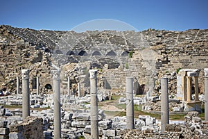 the ruins of the ancient Greek city of Side, Turkey