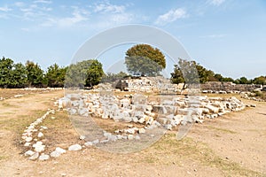 Ruins of ancient Greek city Teos in Izmir province of Turkey photo