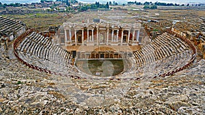 Ruins of ancient Greek-Roman amphitheatre in Myra, old name - Demre, Turkey. Myra is an antique town in Lycia where the