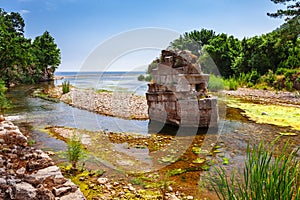 Ruins of ancient greek and roman ancient city of Olympos near Antalya Turkey photo