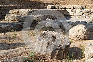 Ruins of the ancient Greek sanctuary in Theologos village