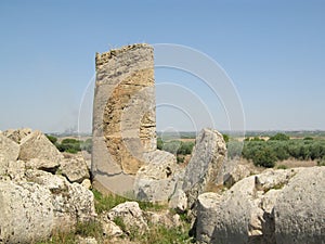 Ruins of an ancient greek temple in Selinunte