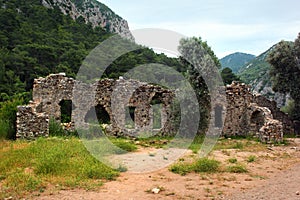 Ruins of ancient Greek town of Olympos near Cirali, Turkey