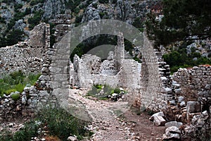 Ruins of ancient Greek town of Olympos near Cirali, Turkey