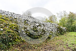 Ruins of an ancient hilfort, city of prehistoric tribe.