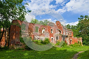 At the ruins of the ancient house of barons Vrangel. Torosovo, Leningrad region