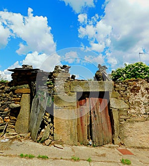 ruins of ancient houses in La Carballeda, Zamora photo