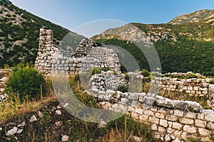 Ruins of Ancient Illyrian Fort Rizon in Montenegro