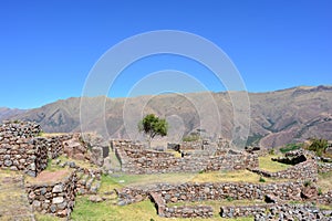 Ruins of the ancient inca town of TipÃ³n, near to Cusco, Peru