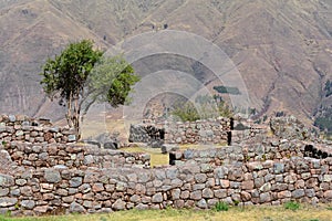 Ruins of the ancient inca town of TipÃ³n, near to Cusco, Peru