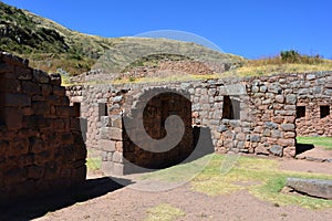 Ruins of the ancient inca town of TipÃ³n, near to Cusco, Peru
