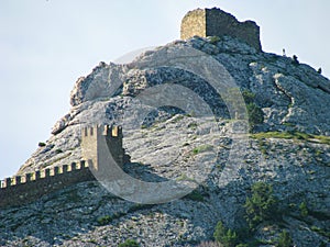 The Ruins Of The Ancient Italian Mountain Fortress, In Crimea