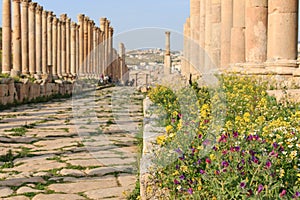 Ruins of the ancient Jerash, the Greco-Roman city of Gerasa in modern Jordan