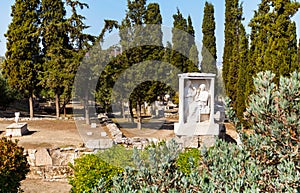 Ruins of ancient Kerameikos in Athens, Greece